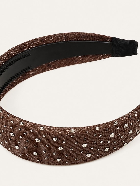 Accessories - Brown Studded Padded Headband